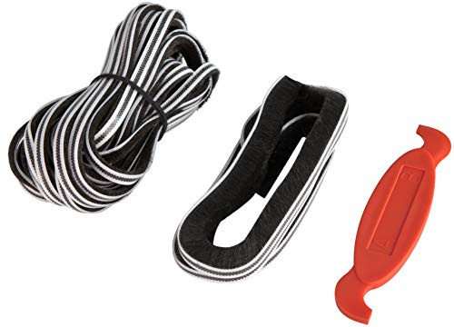 Windhager Kit Joint-Brosse, pour l'étanchéification sans joints de fenêtres ou de portes à cadre , 7,2 + 1,2 m, noir, 03624