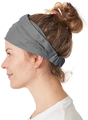 CHARM Mujer Algodón Bandana Bufanda Cabello, Gris