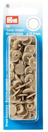 Prym 393142 Nähfrei Druckknopf Color Snaps rund 12,4 mm champagner, Kunststoff, 12.4 mm