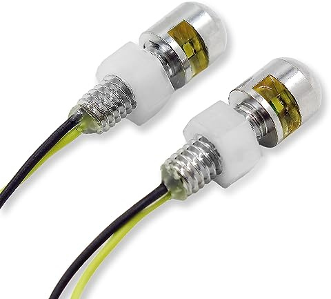 HTTMT MT250- Chromed Universal LED License Tag Plate Bolt Lights Stainless Steel Compatible with All Motorcycles, Cruisers, Dirt Bikes, Scooters, mopeds, Trucks [P/N: MT250-CD]