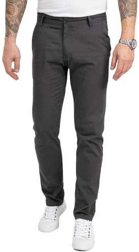 Rock Creek Herren Designer Chino Stoff Hose Chinohose Regular Fit Herrenhose W29-W40 RC-2083 [RC-2083 - Dunkelgrau - W40 L32]