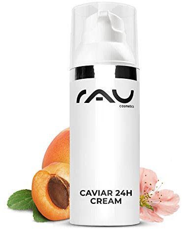 RAU Caviar 24h Creme 50 ml - Feuchtigkeitscreme mit Kaviarextrakt, Aloe Vera, Mandelöl, Shea Butter und Q10