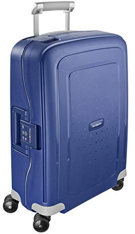 Samsonite S'Cure - Handgepäck Koffer 55 x 40 x 20 cm - Hartschalen Kabinentrolley passend für die meisten Airlines inkl. Ryanair und EasyJet - 4 Rollen, TSA-Schloss, Leicht - 34 L - Blau