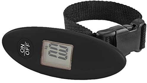 schwarze kleine digitale Kofferwaage, bis 40kg, Genauigkeit 100g, Travelite