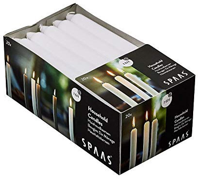SPAAS 20 Haushaltskerzen 19/180 mm, ± 6 Stunden - weiß