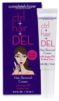 completely bare ctrl+hair+DEL Targeted Hair Removal Cream - Moisturizing Argan Oil & Aloe Vera
