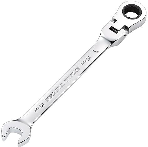 Draper 52011 Hi-Torq Metric Flexible Head Ratcheting Combination Spanner, 10mm,Blue