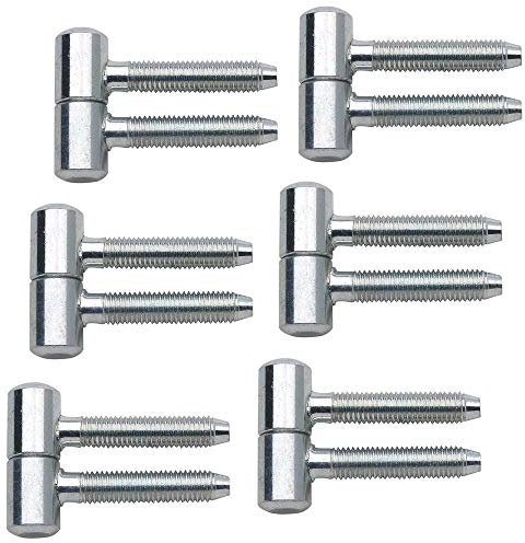 Gedotec Möbelband Türbänder Zimmertüren Einbohrbänder zweiteilig | Band Gr. ø 9 mm | Stahl verzinkt | Modell 1.0900 | Türscharnier für Holz-Innentüren & Fenster | 6 Stück - Zargenbänder zum Einbohren