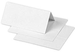 Clairefontaine 75016C - Paquet de 25 Marque-Places - Format 8,5x8cm - 210g/m² - Coloris Blanc - Invitation Evènements et Correspondance - Gamme Pollen - Papier Premium Lisse