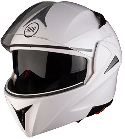BHR 50137 Casco Moto Modulare , Bianco, XS