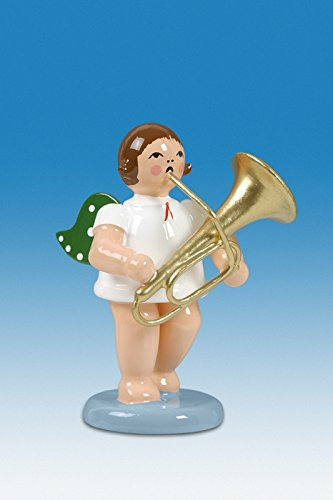 Rudolphs Schatzkiste Holzfigur Engel mit Tuba ohne Krone Höhe 6cm NEU Holzengel Instrument Seiffen Erzgebirge Figur Dekoration Holzfiguren Weihnachten Fensterschmuck Spielzeug Deko Weihnachtsfigur