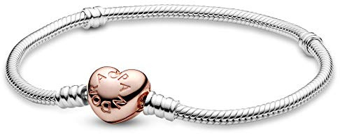 Pandora Moments Schlangen-Gliederarmband mit Herz-Verschluss
