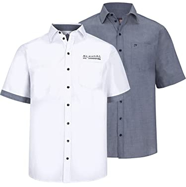 Jan Vanderstorm Herren Doppelpack Hemd Evin Weiß, 5XL (XXXXXL) - 51/52