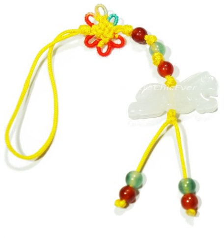 ChicEver Glücksbringer aus Jade, chinesische Sternzeichen, Pferd, Schlüsselanhänger, Handyanhänger, Taschenanhänger, 8066