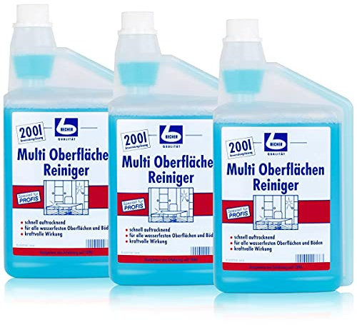 Dr. Becher Multi Oberflächen Reiniger 1 Liter - kraftvolle Wirkung (3er Pack)