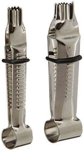 Silikomart | Set 2 Pinzas Wonder Crimper para Decoraciones de Tartas, Diseño Regular Seis Estrellas, Material Acero Inoxidable, Medidas 17 mm - 12 mm, Made in Italy