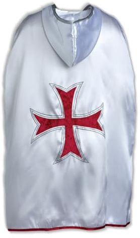 Liontouch - Cape du Chevalier Maltais | Taille Unique - 3 à 8 Ans | Cape d'Imitation Médiévale, Thème Classique de la Croix Rouge | Déguisements, Robes Fantaisies & Costumes Royaux pour Garçons