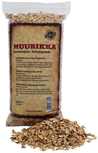 MUURIKKA Träflisor för rökning, 2 l finsk al, rökchips för rökare