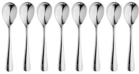 Robert Welch Malvern Bright Small Coffee/Espresso Spoon, Set of 8. Suitable for Espresso, Small Coffee. Made from Stainless Steel. Dishwasher Safe.