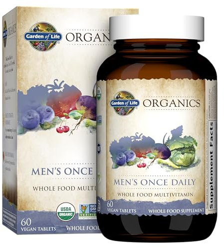 Garden of Life Organics Men's Once Daily Multivitamin, 60 Tablets