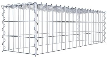 GABIONA Cesta de piedra de gavión rectangular, malla de 5 x 10 cm, profundidad de 30 cm, cesta de cultivo tipo 3, cierre de espiral, galvanizado (100 x 30 x 30 cm)