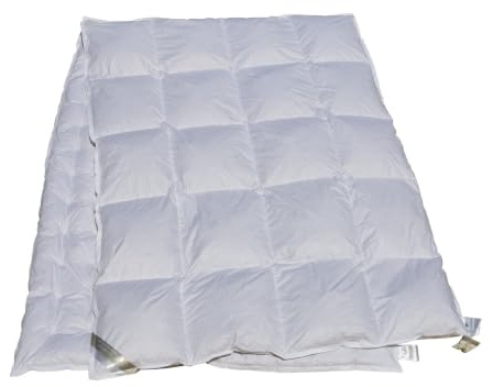 Betten Hofmann Combi Vierjahreszeiten Daunenbett Daunendecke Bettdecke knöpfbar, 155x220 cm für alle Jahreszeiten, Naturprodukt, waschbar