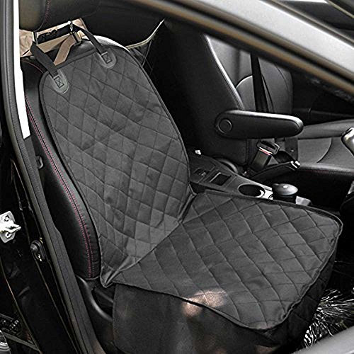 AUTOARK Pet Front Seat Cover,Dog Car Seat Cover WaterProof & Nonslip Rubber Backing with Anchors Universal Design for All Cars,Trucks & SUVs,Black,AK-027