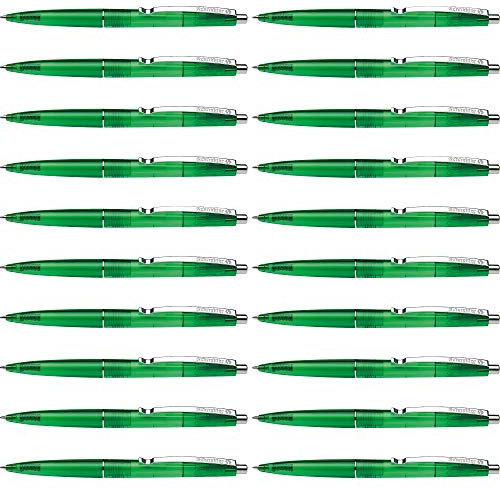 Schneider 132004 K20 Icy Colours Kugelschreiber (Schreibfarbe: grün, Mittel, dokumentenecht) 20er Pack, grün