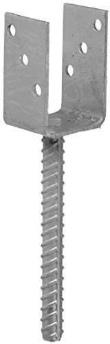 Connex Pfostenträger U-Form - 81 x 60 x 100 x 200 mm - Ø 16 mm - chromfarbig - feuerverzinkt - Bohrung 11 mm - 1 Stück / Einschlaghülse / Pfostenanker / U-Pfostenträger / HV4206