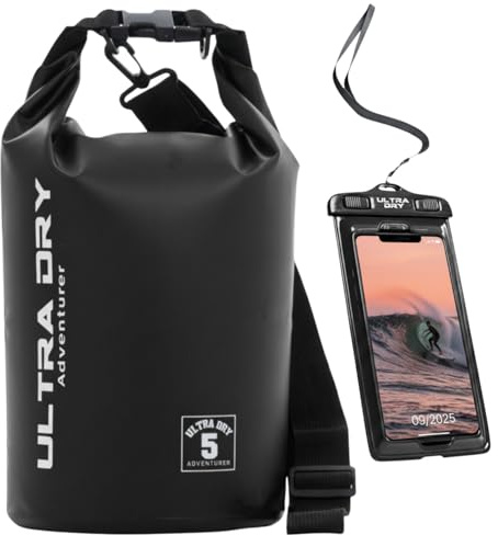 Ultra Dry Adventurer Premium wasserdichte Tasche, Sack mit Handy-Trockentasche und langem, verstellbarem Schultergurt, ideal für Kajakfahren/Bootfahren/Kanufahren/Angeln/Rafting/Schwimmen/Camping