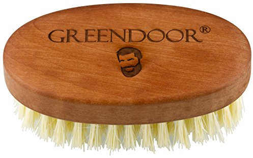 GREENDOOR VEGANE Bartbürste gross, Birnbaum 90 x 50 mm, 7 Reihen Sisal-Borsten, natürliche Bartpflege, Natur Bart Bürste aus deutscher Manufaktur, super Geschenk, ideal für muslimische Bartträger