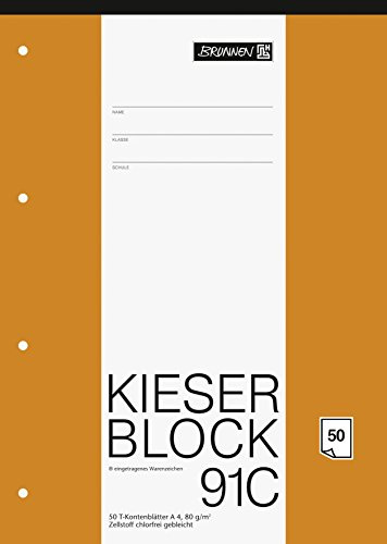 Baier & Schneider - Bloc de papel de cartas (tamaño A4, con tabla para cuentas, 50 unidades), color blanco