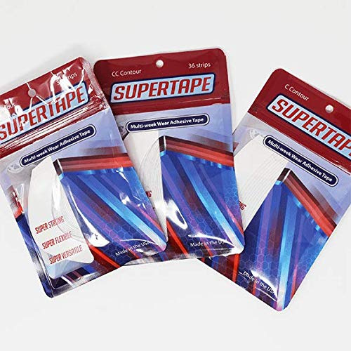 36 SuperTape - Cinta adhesiva especial para pelucas con encaje atado y tupés contorneados, con forma de «c»