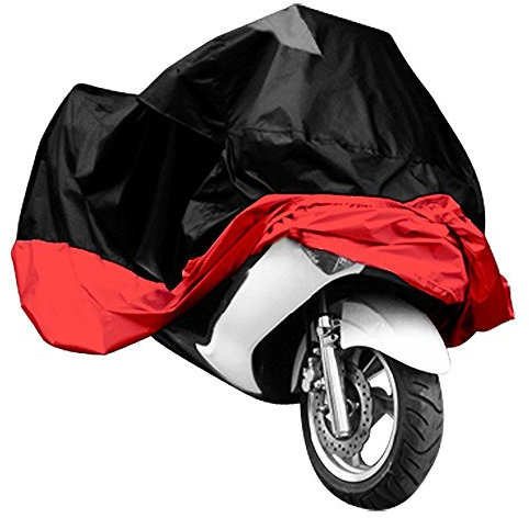Katezone - Funda para motos de tamaño grande (XXXL, protector para modelos deportivos como Harley), color rojo y negro