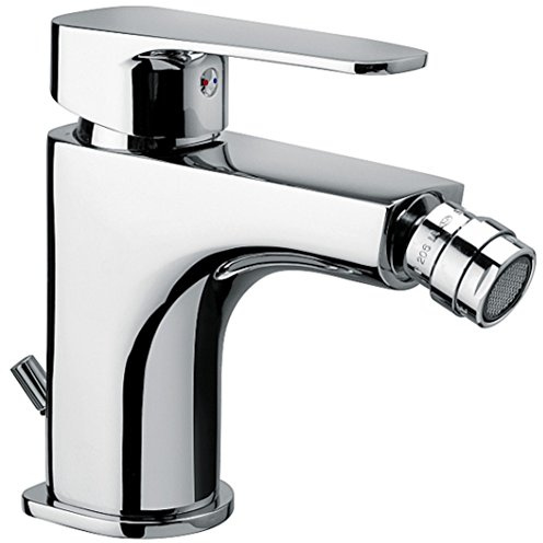 Paffoni Miscelatore Monocomando per Bidet Serie Sly - Modello SY135 | Rubinetto Bagno Design Lineare e Moderno, con Piletta Scarico 1 1/4, Flessibili Inox di Collegamento, Cromato