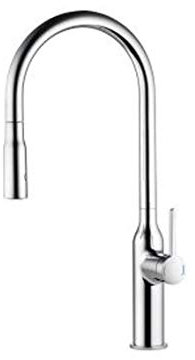 Franke KWC, Miscelatore monocomando con doccetta Regolabile sin, A 200, 10.261.002.000FL, Cromo