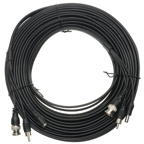 Cavo combinato RG59 + Audio + DC - Mini RG59 con connettore BNC - Cavo audio tramite - Cavo di alimentazione tramite Jack - Lunghezza 20 m - Basse perdite