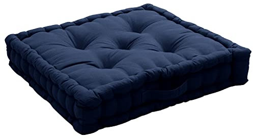 Floor Cushion with Handle 50 x 50 x 10 cm Cotton, navy