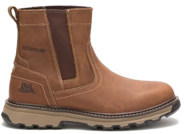 Caterpillar CAT Pelton Brown Steel Toe Cap Safety S1P SRC Chelsea Dealer Boots