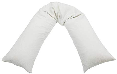 Biona Bezug für Seitenschläferkissen/Stillkissen 200 x 35 cm (Frottee Weiss)