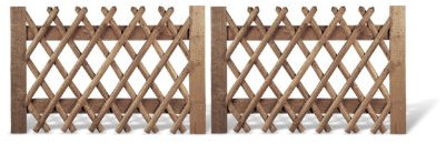 Jägerzaun Doppeltor/Gartentor für Jägerzäune zweiflügelig Lattenzaun im Maß 300 x 100 cm (Breite x Höhe) aus Kiefer/Fichte Holz mit brauner Druckimprägnierung