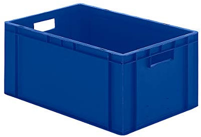 Bac gerbable normes Europe à parois et fond pleins - L x l x h 600 x 400 x 266 mm - bleu, lot de 5 - bac en plastique bac gerbable bacs gerbables conteneur de stockage conteneur en plastique Bac de