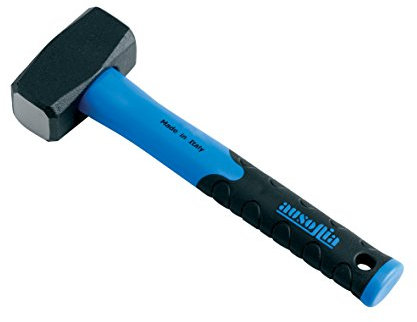 Ausonia - 45190 Marteau Massette Maillet de macon Marteau de maçon Petite Masse Club hammer 800 grammes avec manche fibra 28 cm