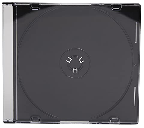 Confezione da 10 custodie sottili per CD da 5,2 mm con vassoio nero - Custodie per CD/DVD/Blu-ray per disco singolo - Custodie di ricambio sottili per media e musica - Dragon Trading