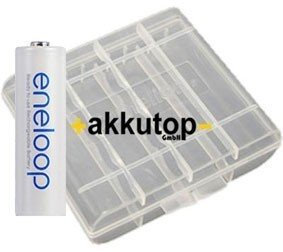 Panasonic 4x Eneloop 1.2 V Micro AAA Batteries + Battery Box