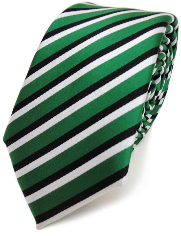 TigerTie - corbata estrecha - verde señal verde negro blanco rayas