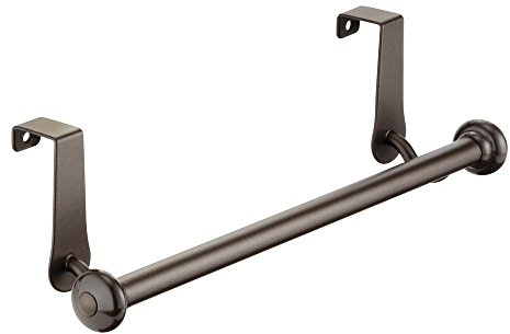 iDesign York Metal Over the Cabinet Dish and Hand Towel Bar Holder for Kitchen, Bathroom, 10.5 x 3 x 3 - Bronze