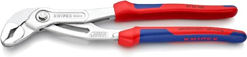 KNIPEX Cobra Hightech-Wasserpumpenzange verchromt, 87 05 300 | Mit Mehrkomponenten-Hüllen 300 mm