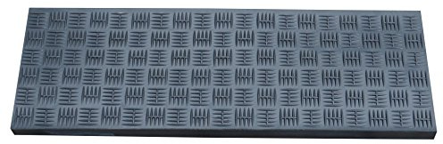 WFG GbR Winkel Stufenmatte Gummi, schwarz, rutschfest, Gummi Treppenstufe (2 Streifen Allwetterklebeband)
