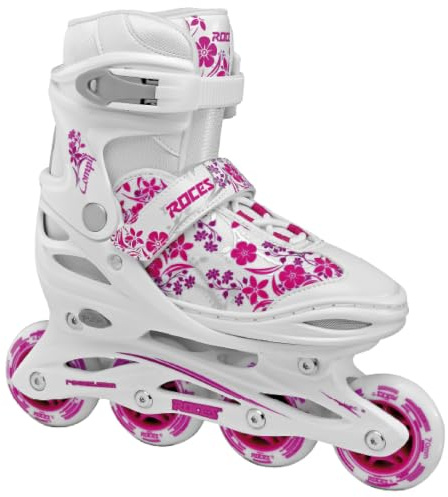 Roces Compy Pattino In Linea Da Bambina, Bambina, Bianco/Violet, 38-41